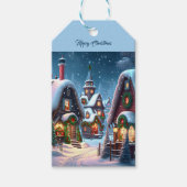 Charmantes Schneedorf Geschenkanhänger (Vorderseite)