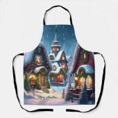 Charmantes Schneedorf Schürze (Vorderseite)