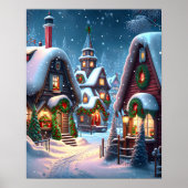 Charmantes, schneesicheres Weihnachtsdorf Poster (Vorne)