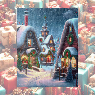 Charmantes, schneesicheres Weihnachtsdorf Puzzle