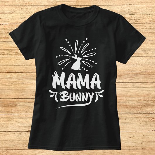 Charmantes Schwarz-Weiß-Mama-Bunny T-Shirt