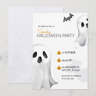 Charmantes Schwarzes Halloween-Party Einladung