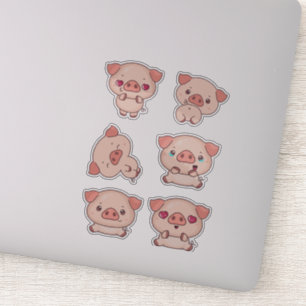 Charmantes Schwein für Kinder und Handwerker Aufkleber