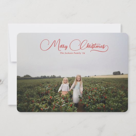 Charmantes Script Weihnachten 2024 Weihnachtsfotok (Vorderseite)