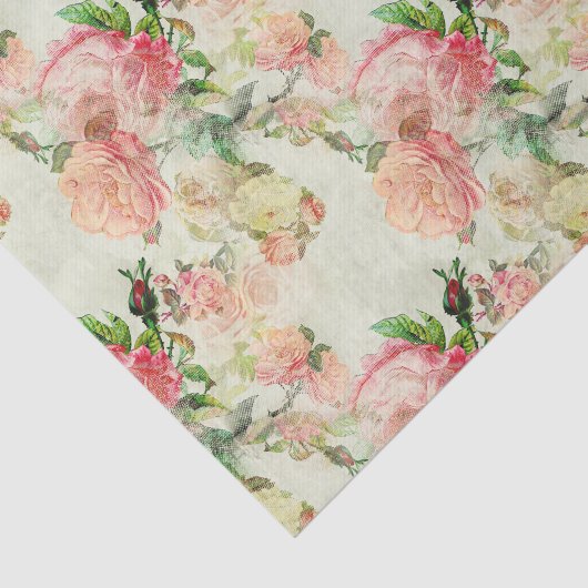 Charmantes Shabby Chic Rosa Rose Kunst Seidenpapier (Ausschnitt)