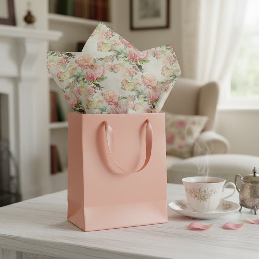 Charmantes Shabby Chic Rosa Rose Kunst Seidenpapier