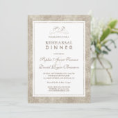 Charmantes Silver Border Probe Dinner Einladung (Stehend Vorderseite)