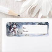 Charmantes Snowman Watercolor Winterwald Geschenk (Insitu)