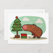 Charmantes spielerisches Weihnachtsfest Capybara Z Postkarte (Vorne/Hinten)
