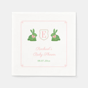 Charmantes Spring Bunny Girl Baby Dusche Party Serviette