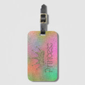 Charmantes Tiara, Prinzessin, farbenfroher Glitzer Gepäckanhänger (Vorderseite Vertikal)