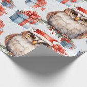 Charmantes Urlaubspapier mit Eulen geschmückt Geschenkpapier (Ecke)