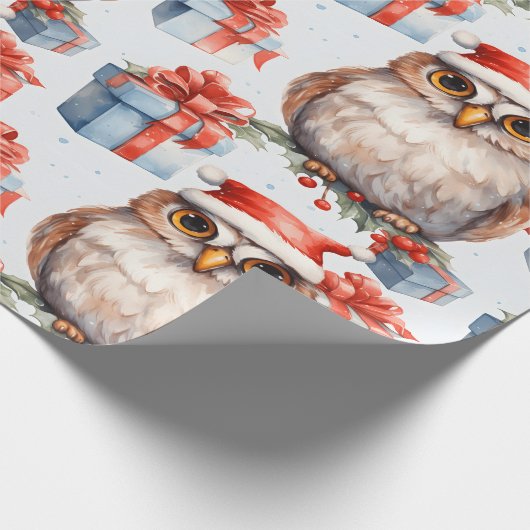Charmantes Urlaubspapier mit Eulen geschmückt Geschenkpapier (Ecke)