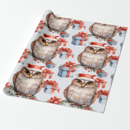 Charmantes Urlaubspapier mit Eulen geschmückt Geschenkpapier (Ungerollt)