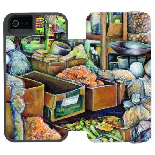 Charmantes Versprechen eines schönen Tekka-Zentrum Incipio iPhone Geldbeutel-Hülle (Folio Geöffnet)