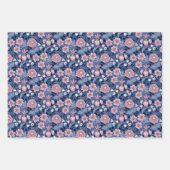 Charmantes, Viktorianisch inspiriert Blau und Rosa Geschenkpapier Set (Vorderseite)