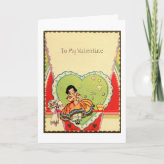 Charmantes Vintage-Valentinstagsbild mit hübschem Feiertagskarte