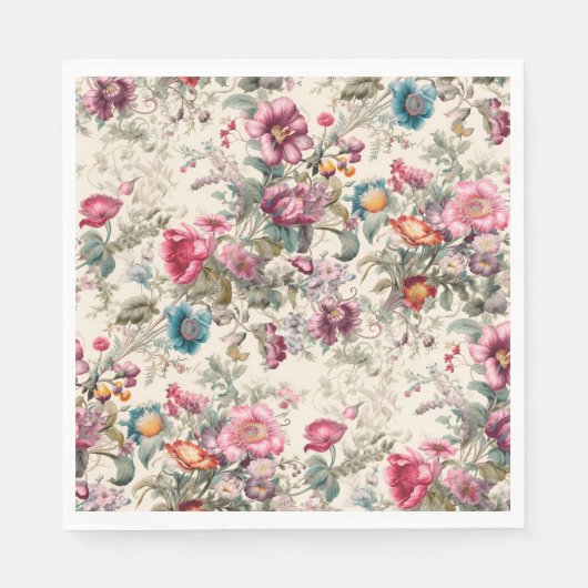 Charmantes Vintages Inspiriertes Sommerfloral Serviette (Vorderseite)