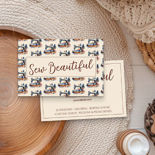 Charmantes Vintages Nähmaschinenmuster Visitenkarte