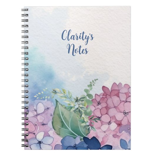 Charmantes Wasserfarben-Blumenmotiv-Notebook Notizblock (Vorderseite)