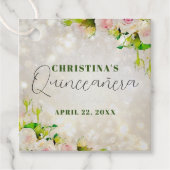 Charmantes Wasserfarben Roses Quinceañera Geschenkanhänger (Vorderseite)