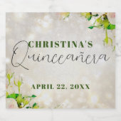 Charmantes Wasserfarben Roses Quinceañera Schaumweinetikett (Einzelnes Label)