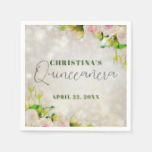 Charmantes Wasserfarben Roses Quinceañera Serviette (Vorderseite)