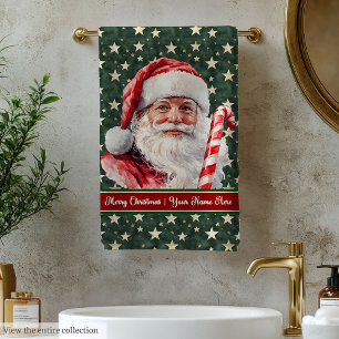 Charmantes Watercolor Santa Claus Badetuch Set