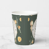 Charmantes Weihnachtswald Green Monogram Pappbecher (Rechts)