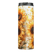 Charmantes weißes Frettchen mit Sonnenblumen Thermosbecher (Rückseite)