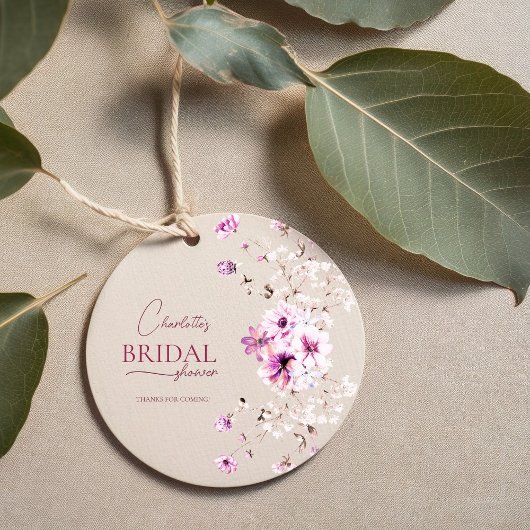 Charmantes Wildblume Ruby Rose Brautparty Geschenkanhänger