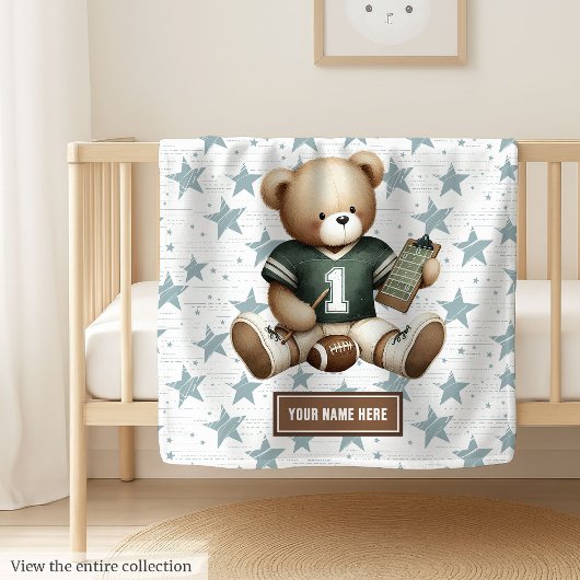 Charme American Football Teddy Bear Baby Geschenk Fleecedecke