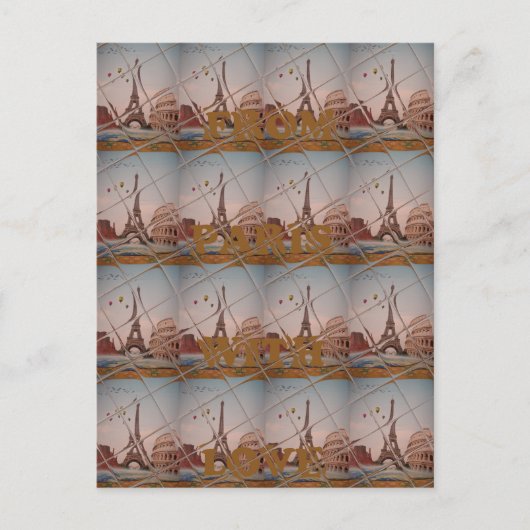 Charme aus Paris mit Liebe J'aime Paris Design Postkarte (Vorderseite)