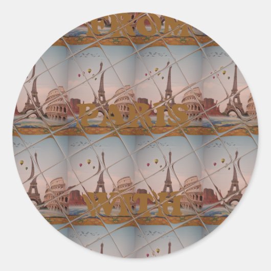Charme aus Paris mit Liebe J'aime Paris Design Runder Aufkleber (Vorderseite)