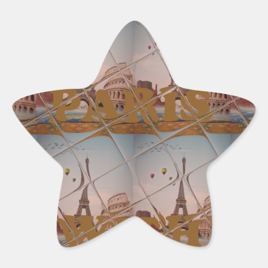 Charme aus Paris mit Liebe J'aime Paris Design Stern-Aufkleber (Vorderseite)