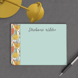 Charme Botanischer Muster Name Post-it Klebezettel
