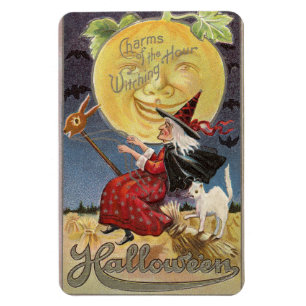 Charme der Hexenstunde Halloween Vintage Magnet