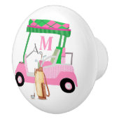 Charme Einzigartiger Pink Green Golf Cart Keramikknauf (Rechts)
