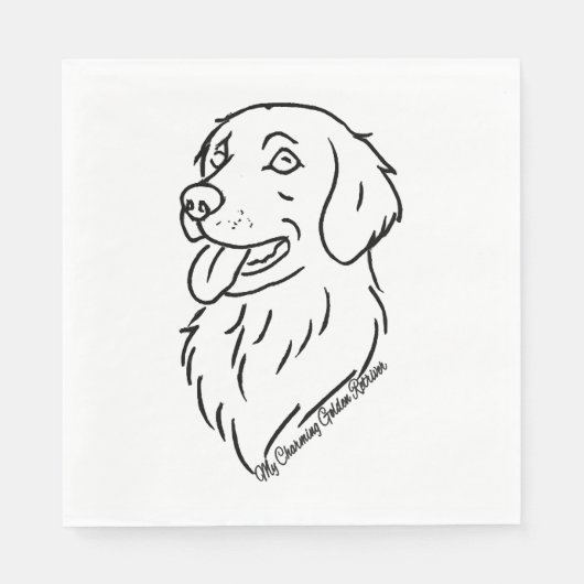 Charme Golden Retriever Serviette (Vorderseite)