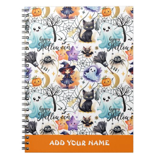 Charme Halloween-MusterNotebook Notizblock (Vorderseite)