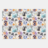 Charme Halloween Wrapping Paper Orange - Lila Geschenkpapier Set (Vorderseite)