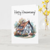 Charme-Hütte-Zuhause-Jubiläumskarte Karte (Gelbe Blume)