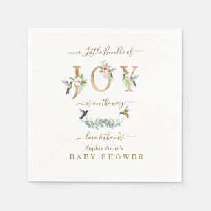 Charme kleine Menge Joy Hummingbird Baby Dusche Serviette