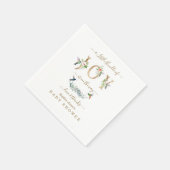 Charme kleine Menge Joy Hummingbird Baby Dusche Serviette (Ecke)