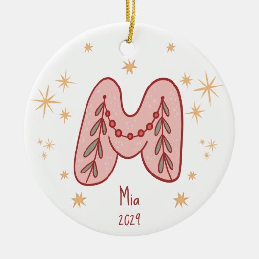 Charme M Design mit Sternen Muster Keramik Ornament (Vorne)