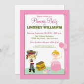 Charme Princess & Pirate Party Einladung (Vorne/Hinten)