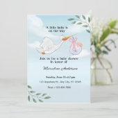 Charme Robin-inspiriert Babydusche Einladung (Stehend Vorderseite)