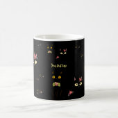 Charme schwarze Katzengelbe Augen Kaffeetasse (Mittel)