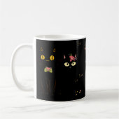 Charme schwarze Katzengelbe Augen Kaffeetasse (Links)