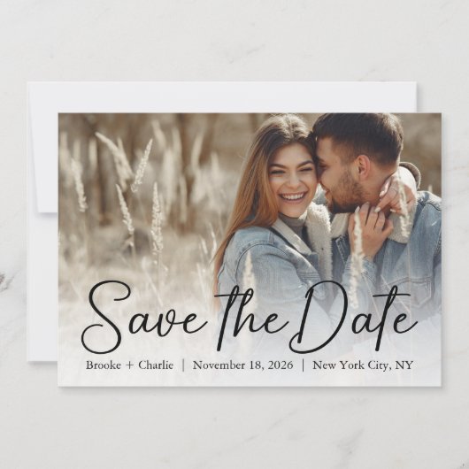 Charme und modernes Foto Save The Date (Vorderseite)